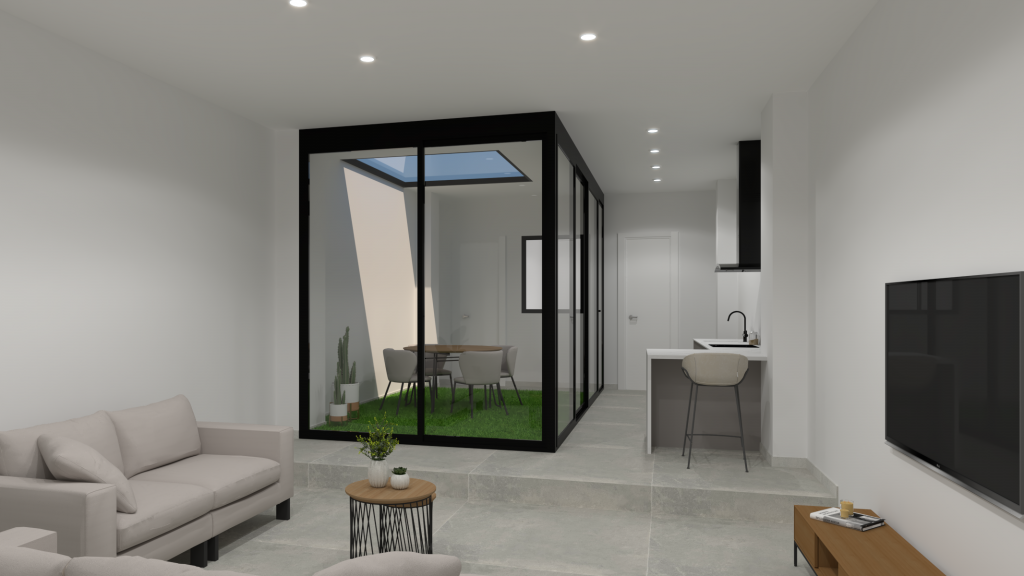 Diseño de interior de garaje a vivienda