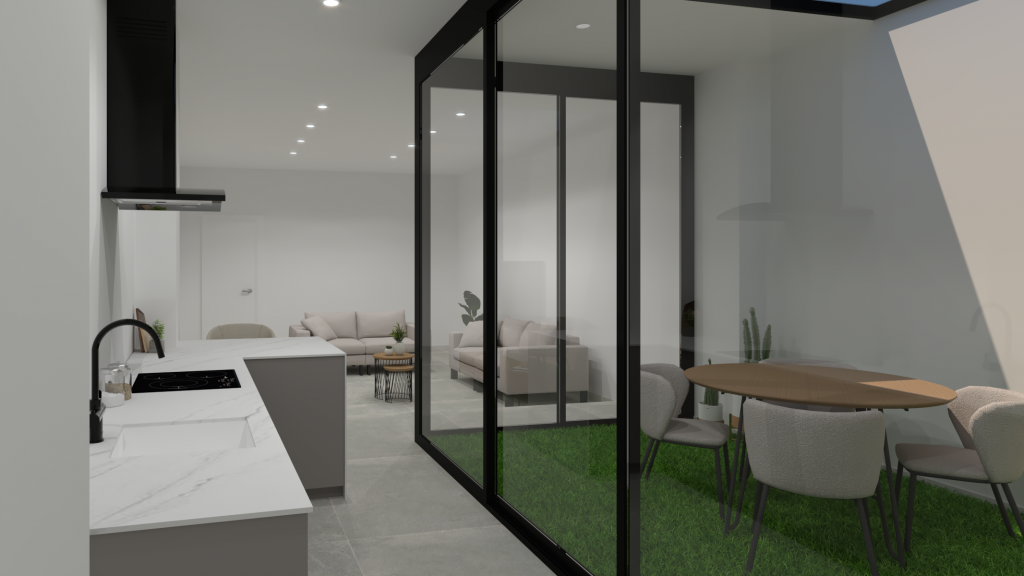 Diseño de interior de garaje a vivienda