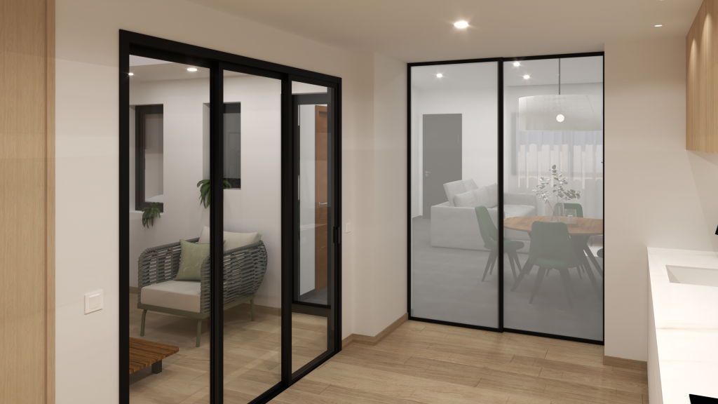 Diseño interior de cocina mediterránea