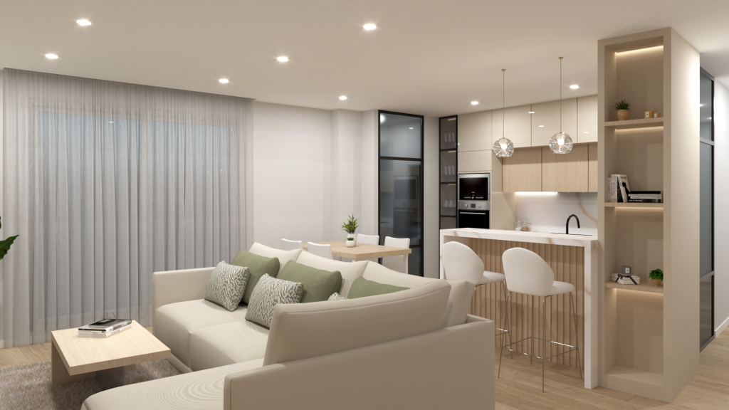 Diseño interior de vivienda mediterránea