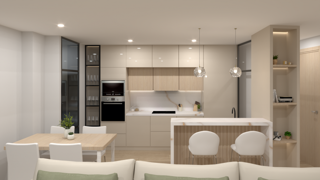 Diseño interior de vivienda mediterránea