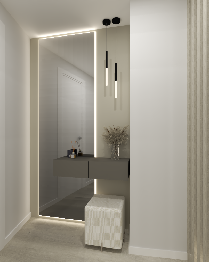 diseño de interiores entradas tonos grises