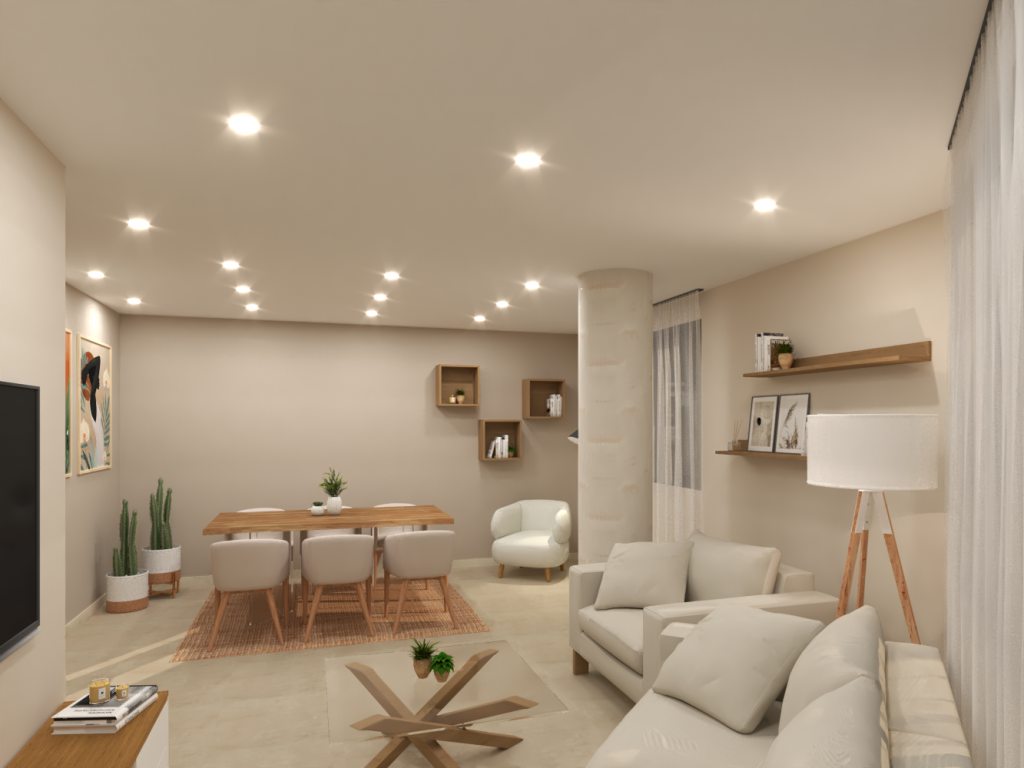 Diseño interior de salón comedor