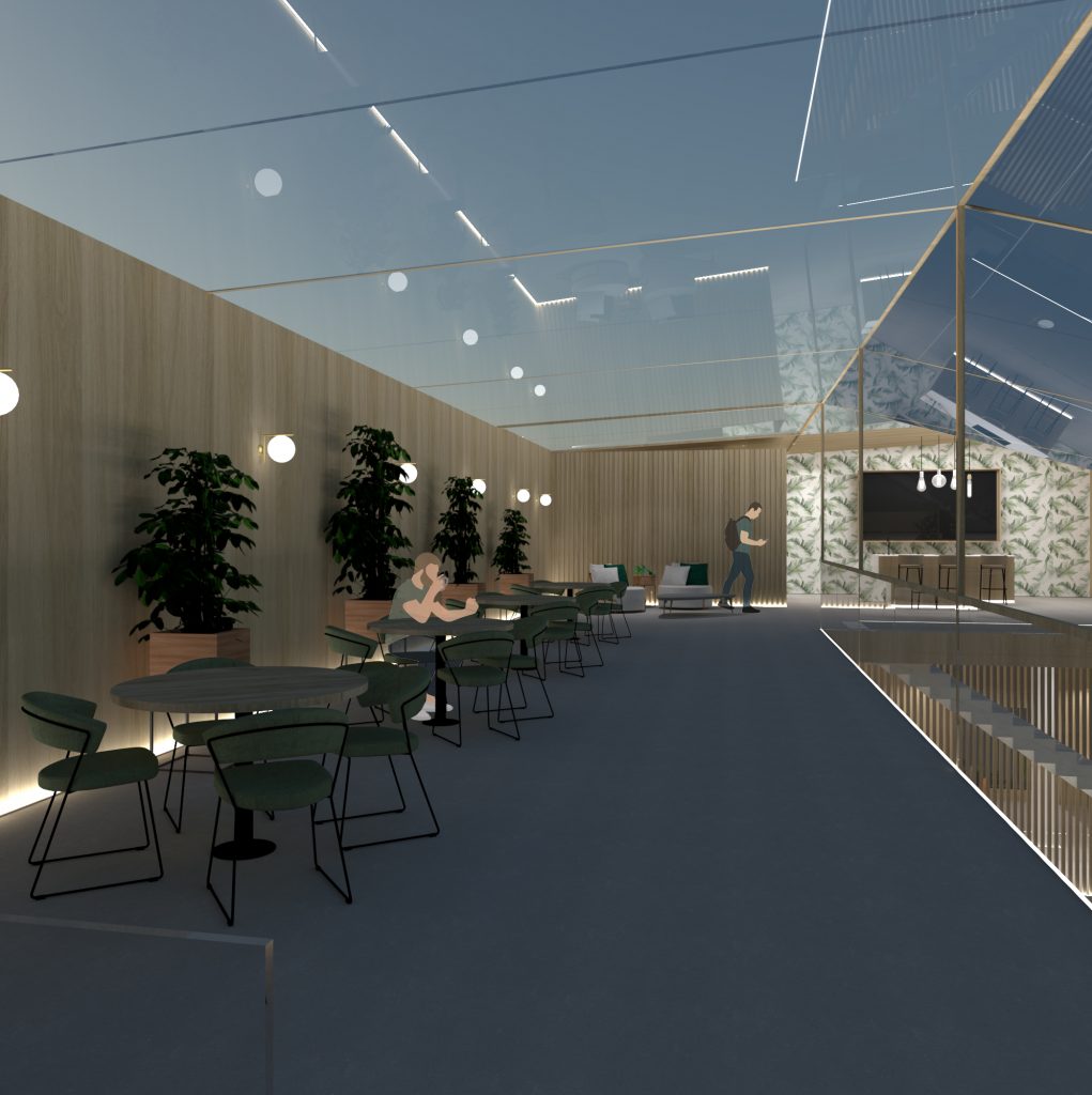 Diseño interior de casa de la cultura cafetería