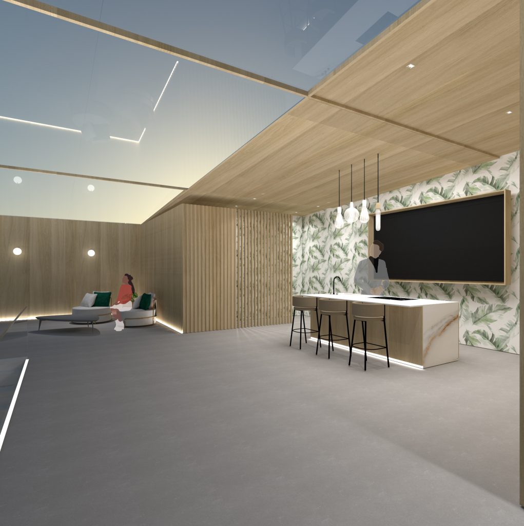 Diseño interior de casa de la cultura cafetería