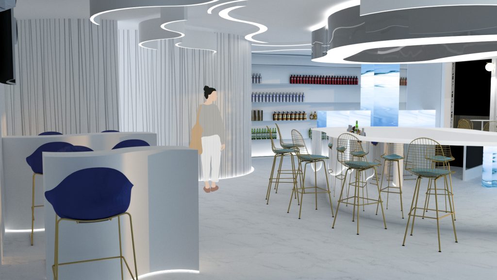 Diseño de interiores en hostelería de restaurante mediterráneo 