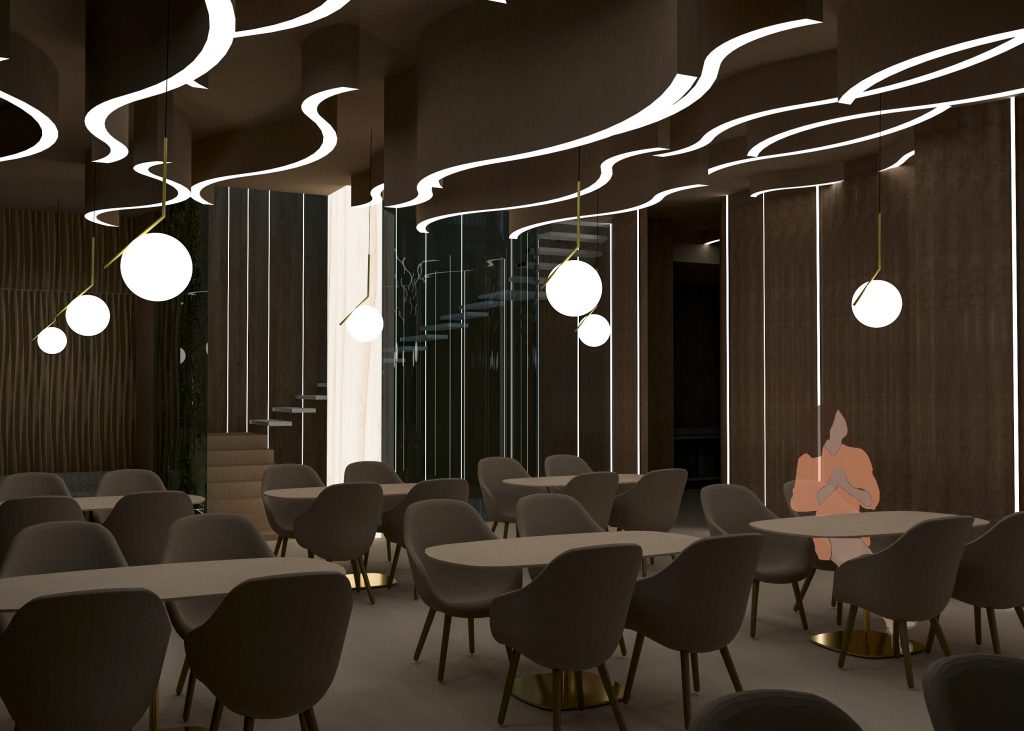 Diseño de interiores en hostelería de restaurante mediterráneo 