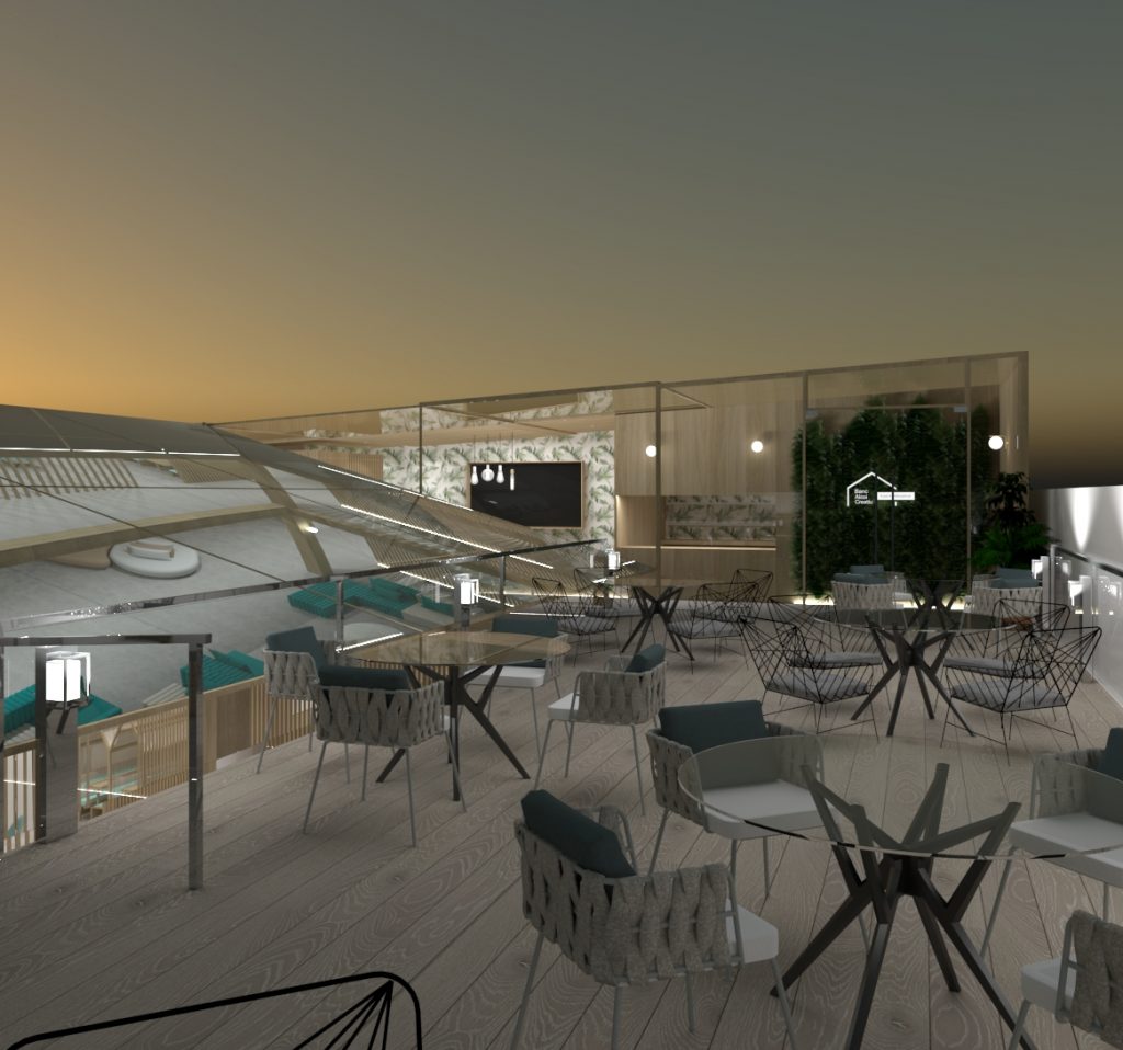 Diseño de interiores en hostelería de restaurante mediterráneo 