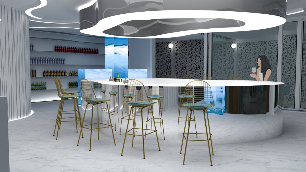 Diseño de interiores en hostelería de restaurante mediterráneo 